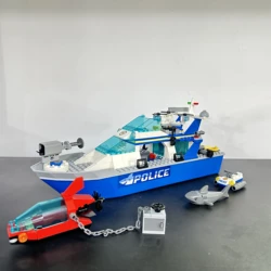 276PCS City Series Sea Speedboat Police Patrol Boat Building Blocks 60277 Shark Submarine Model Bricks DIY Toys For Kids Gifts