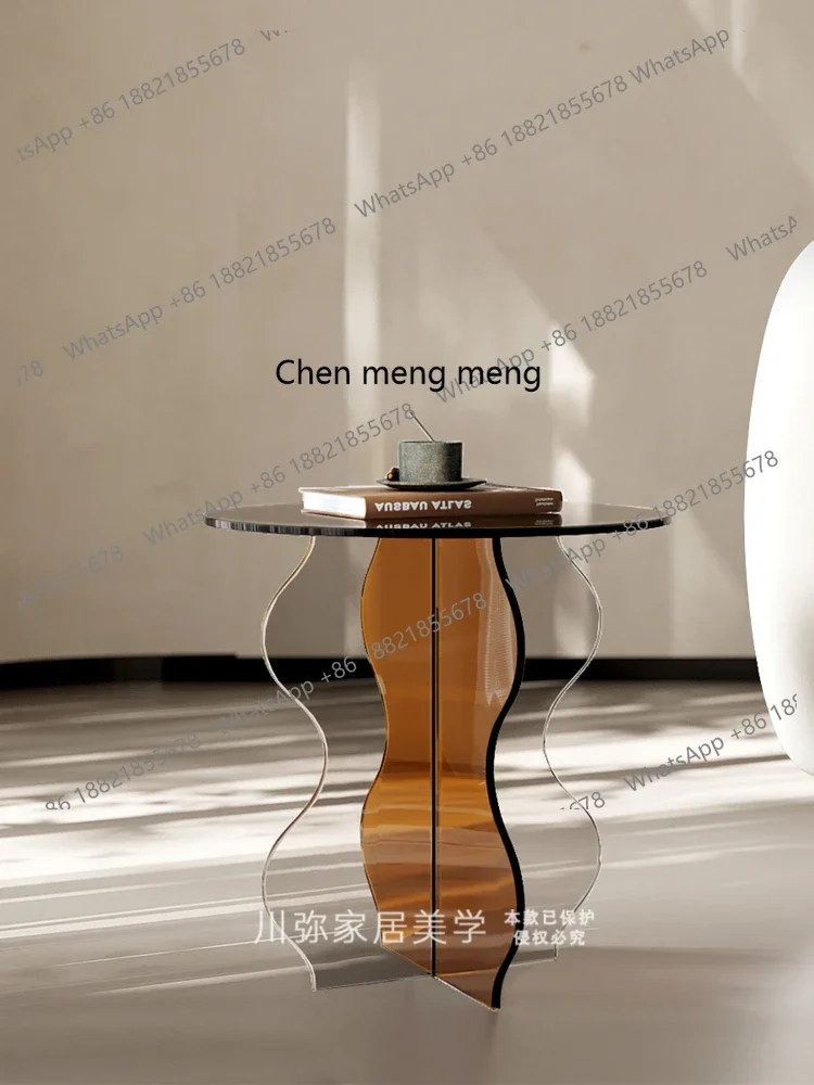 

Acrylic edge table minimalist, sofa bedroom bedside table creative storage modern simple coffee table