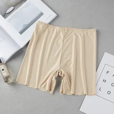 Summer Ice Silk Seamless Women Safety Shorts Under Skirt Dress Panties Ladies Invisible Up Anti Exposure Female Slim Underwear