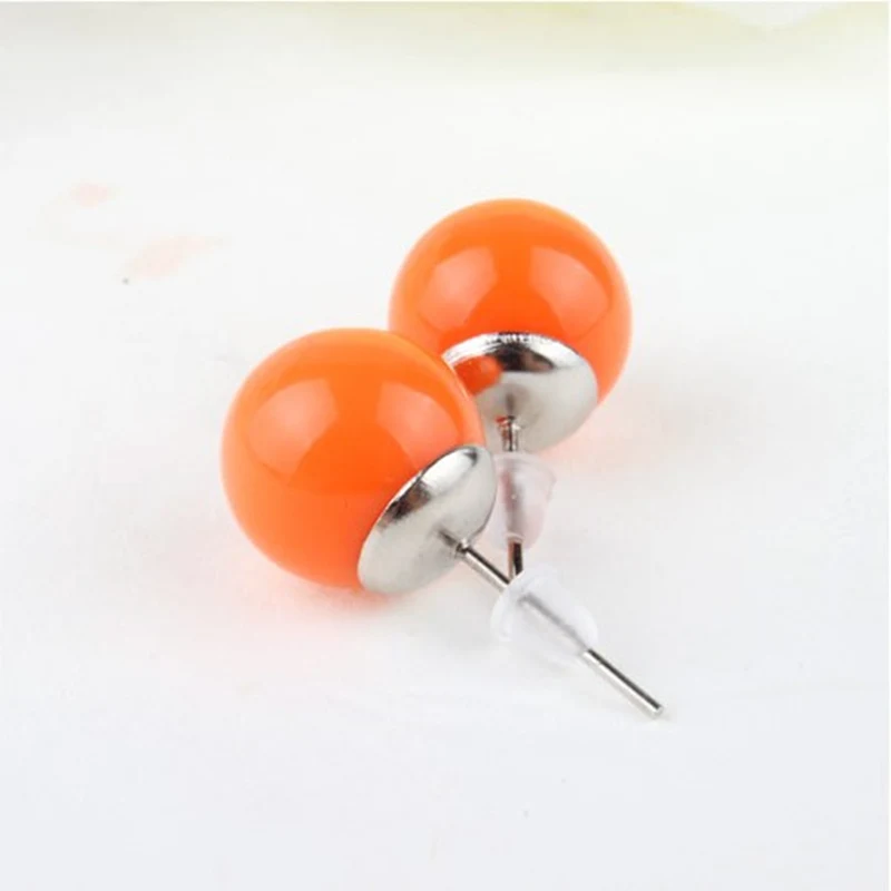 

Hot Explosion Models QQ Ball Wild candy-colored Resin Earrings New Fashion