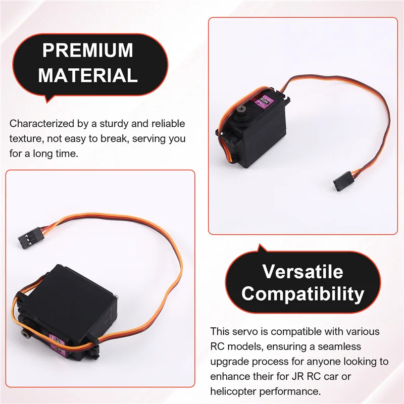 

Stable-MG996R Metal Standard Servo High Torque Metal Gear Servo Double JR RC Car Helicopter Upgrade Parts