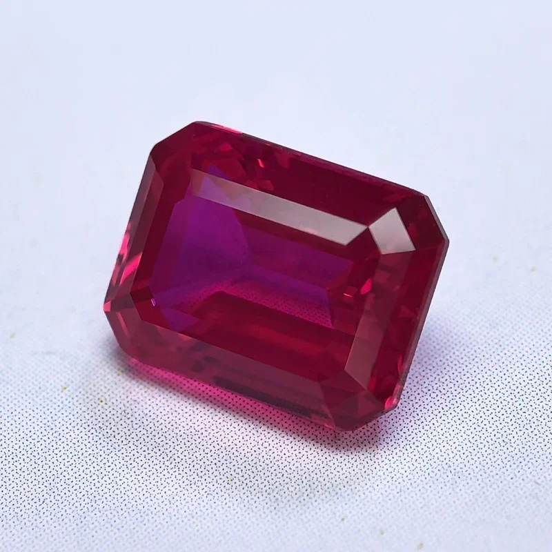 

Lab Grown Ruby Rubellite Color Emerald Cut Extremely Shiny Quality Advanced Charms Jewelry DIY Rings Earrings Making Certificate