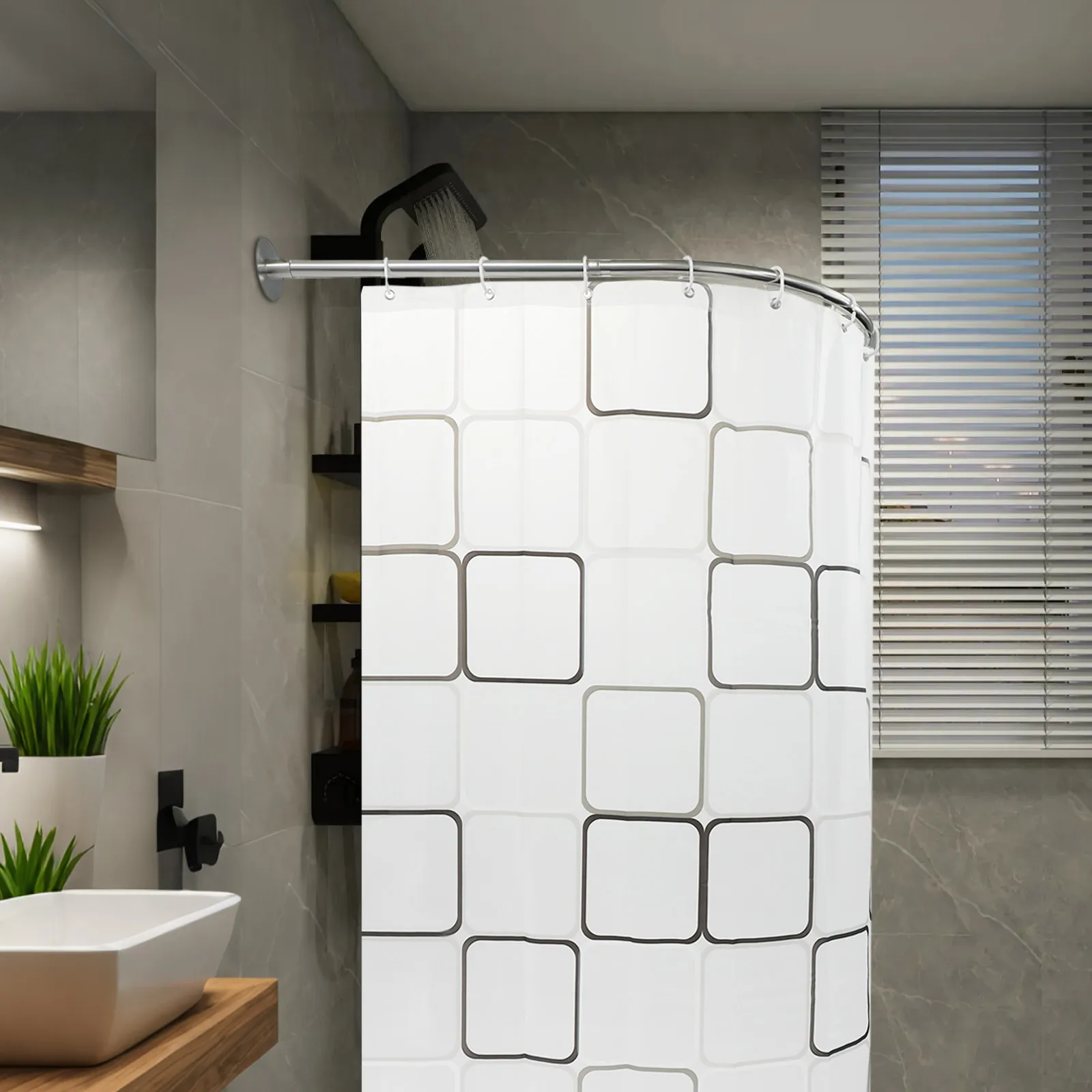 

Комплект штанг для душевой занавески, диаметр 2,2 см, из нержавеющей стали, устойчивая опорная штанга для ванной комнаты, душевой кабины, ванны