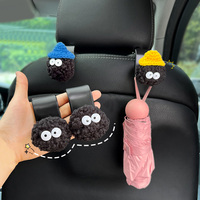 2PCS Cute Cartoon Ball Toy Car Seat Back Hooks Storage Vehicle Headrest Organizer Hanger for Groceries Bag Handbag Decoration