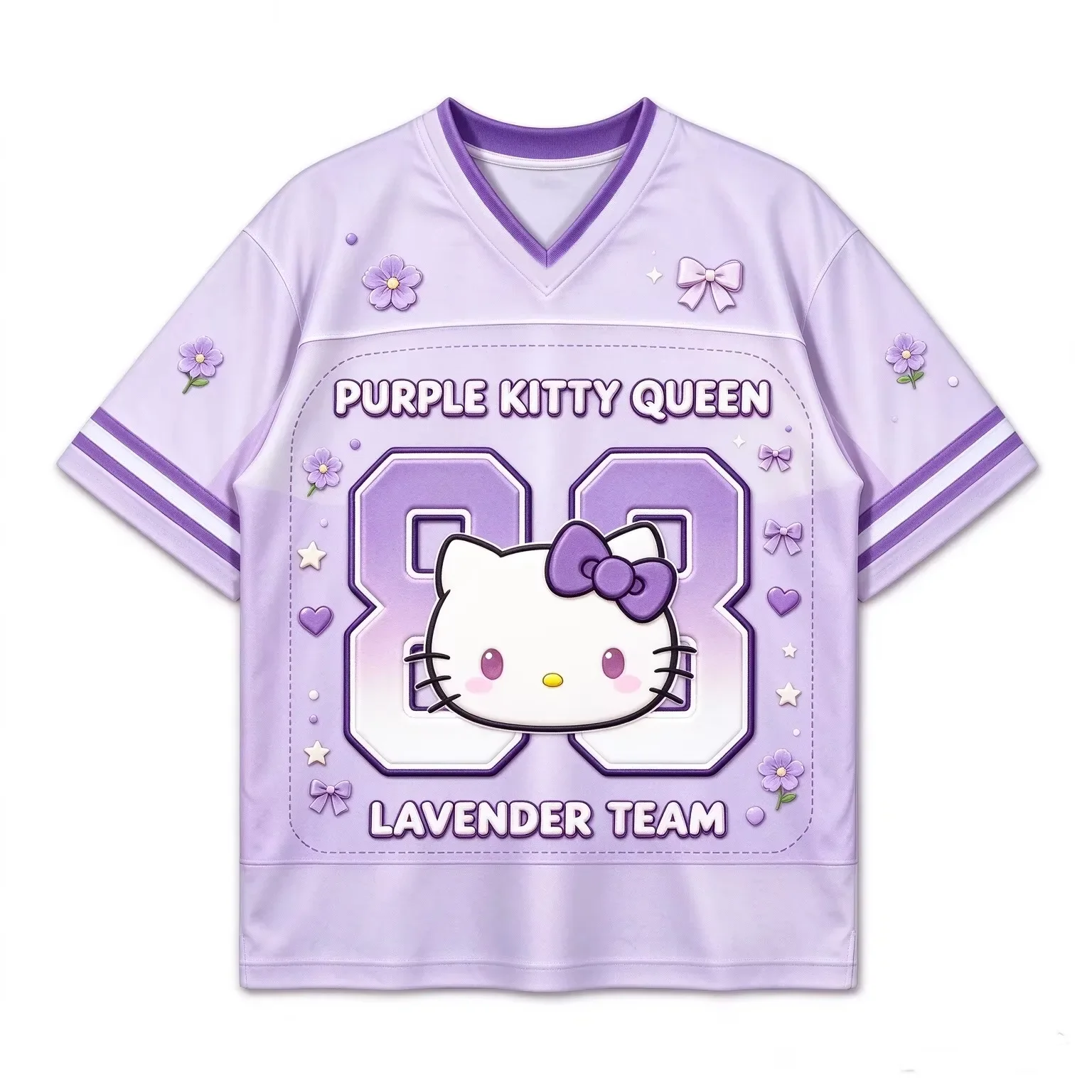 2026 Hot New Cute 3D Print Short-Sleeve V-Neck Top for Sports and Casual Wear, Breathable T-Shirt Family Matching