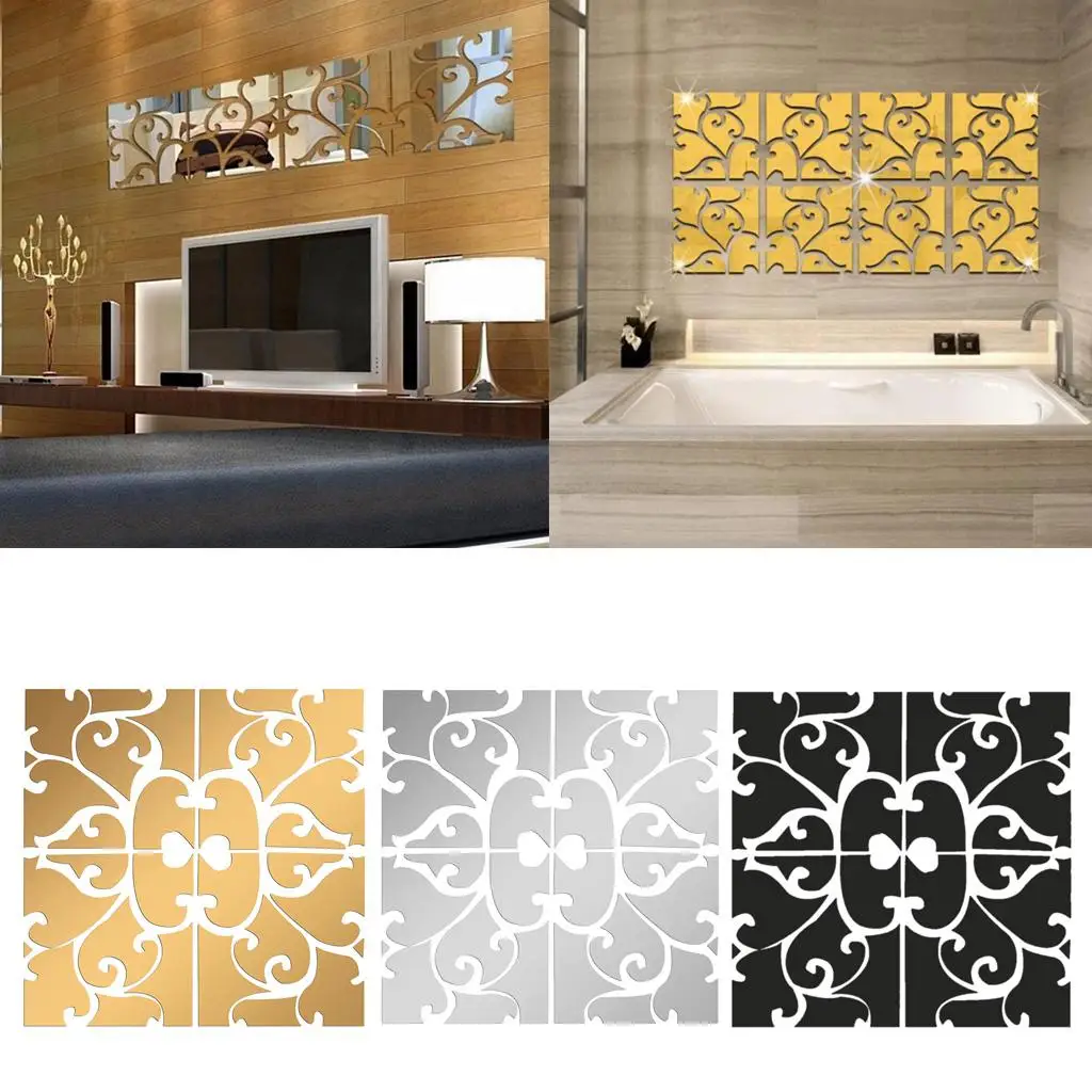 Premium Acrylic Wall Sticker Set DIY Tile Decal Modern Home Decoration for Bedroom Living Area