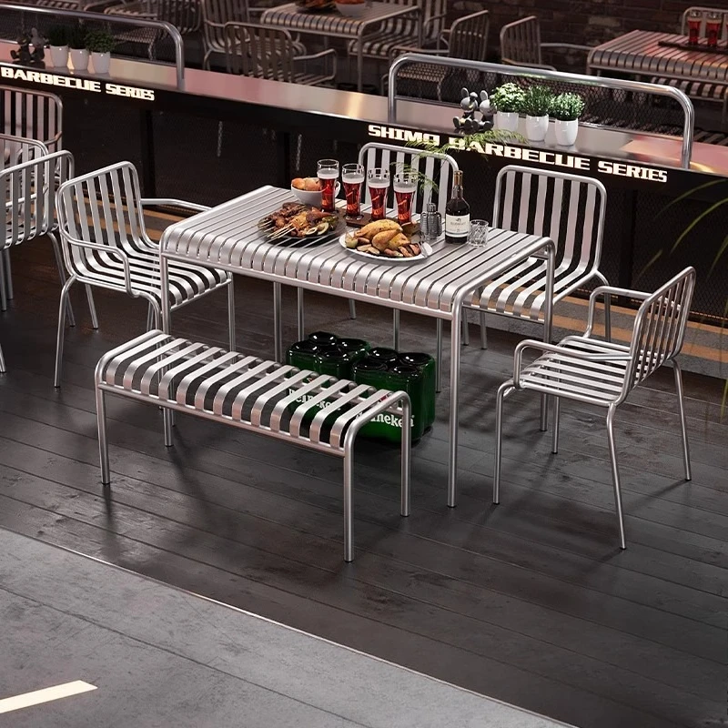 outdoor leisure area tables and chairs milk tea shop cafe creative layout courtyard balcony wrought iron combination
