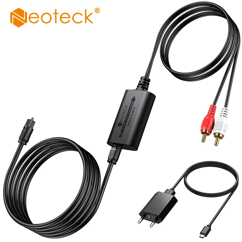 Neoteck 192k DAC Converter with Bluetooth-compatible 5.1 Receiver SPDIF Optical Toslink to RCA  Digital to Analog Audio Adapter