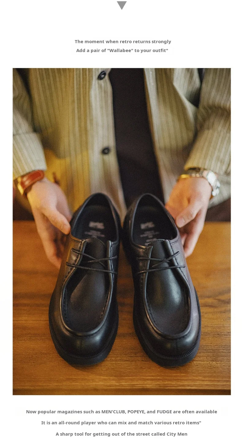 Maden Herren Vintage Schwarze Derby-Schuhe Schnürschuhe Runde Spitze Britische Büro-Halbschuhe für Geschäftsanlässe – Detail 7