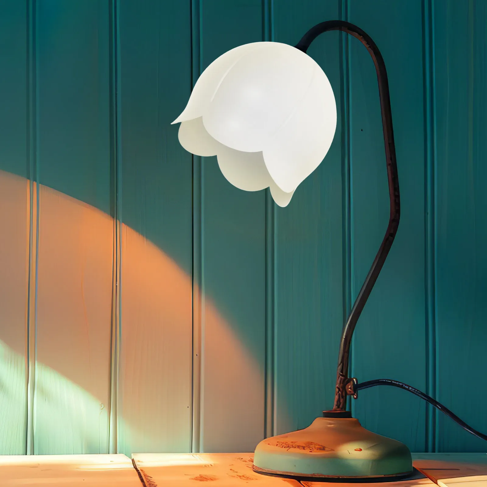 Small Bellflower Lampshade Iron Material Elegant Floral Lamp Shade for Table Lamps Bedroom Living Room Decor Replacement