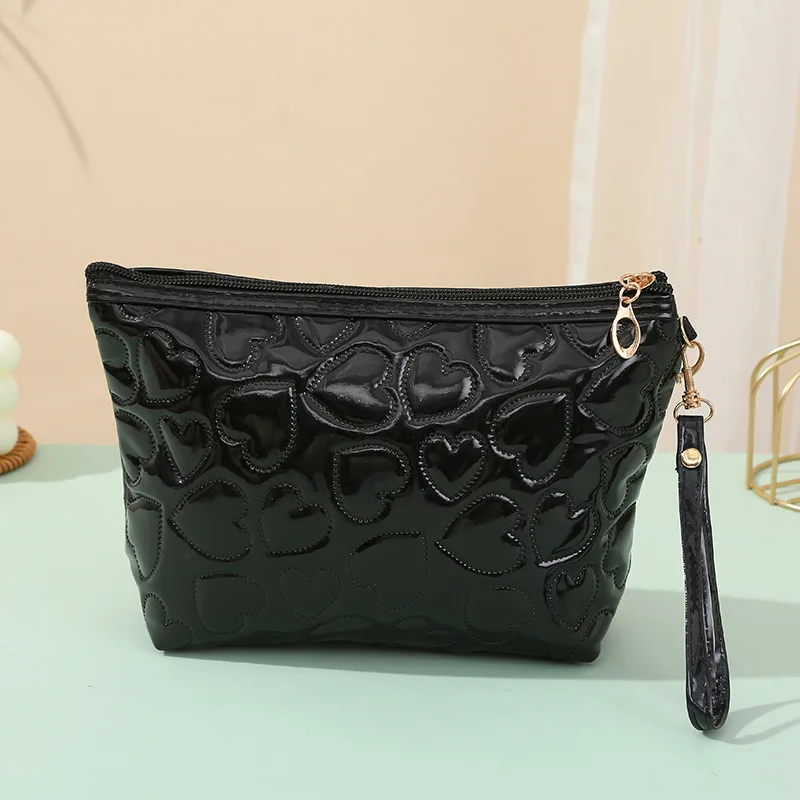 Large Capacity Portable Makeup Bag PU Waterproof Make Up Organizer Heart Travel Cosmetic Bag Women Girl