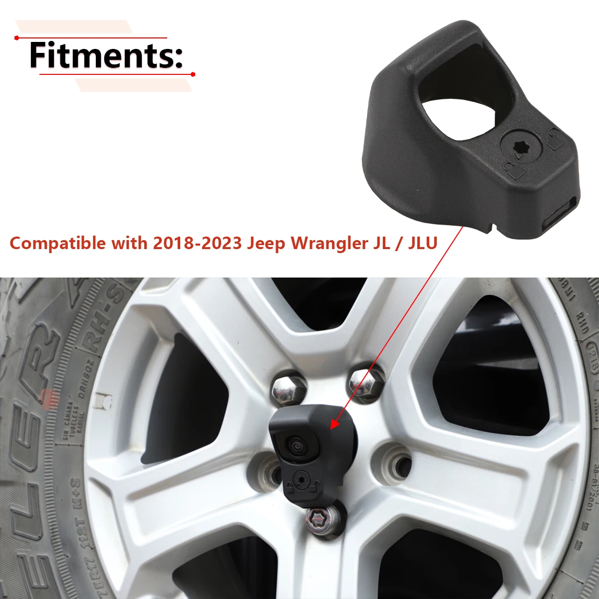 

Rear View Backup Camera Bezel Cover 68301879AD for Jeep Wrangler JL 2018-2022