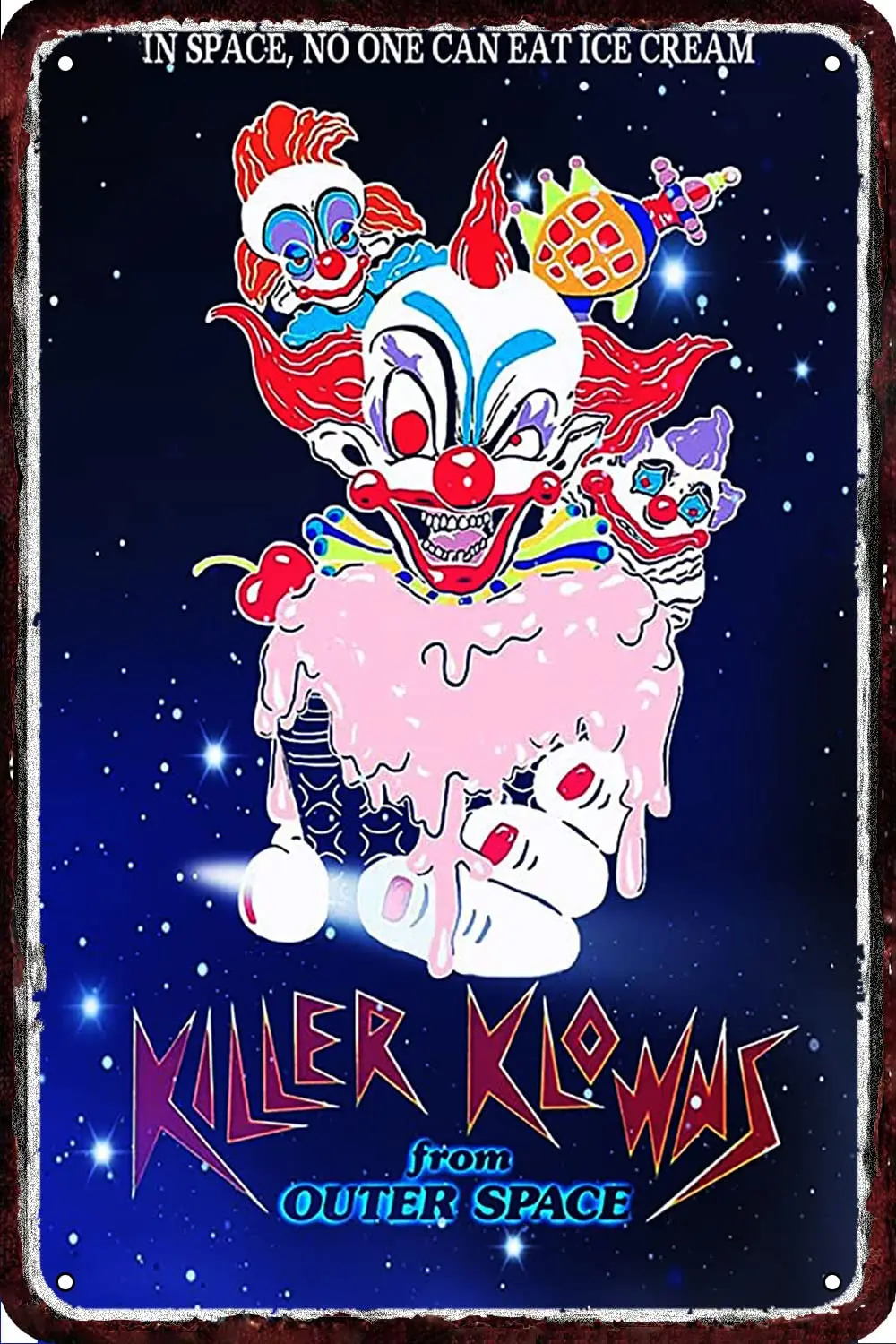 Killers Klowns The Clown Vintage Metal tin Sign Wall Decor Retro Art Funny Decorations for Home Man Cave bedroom 8x12 Inch