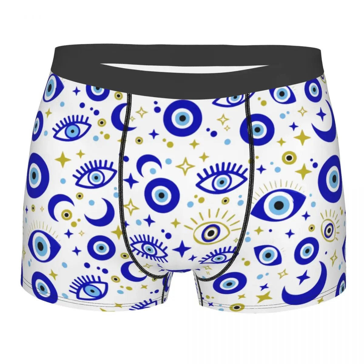 Custom Male Funny Nazar Turkey Evil Eye Symbol Pattern Amulet Underwear Boxer Briefs Breathable Shorts Panties Underpants