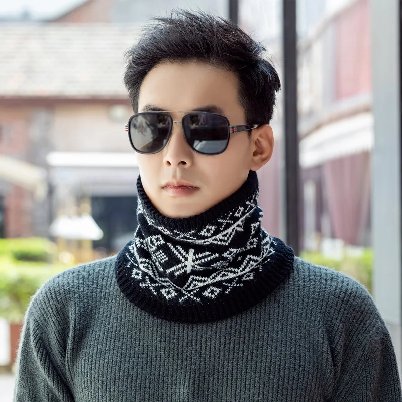 New Korean Fashion Neckerchief Men Women Winter Knitted Fleecing Thickening Warm Neck Ring Scarf Elegance Neck Scarves Face Mask
