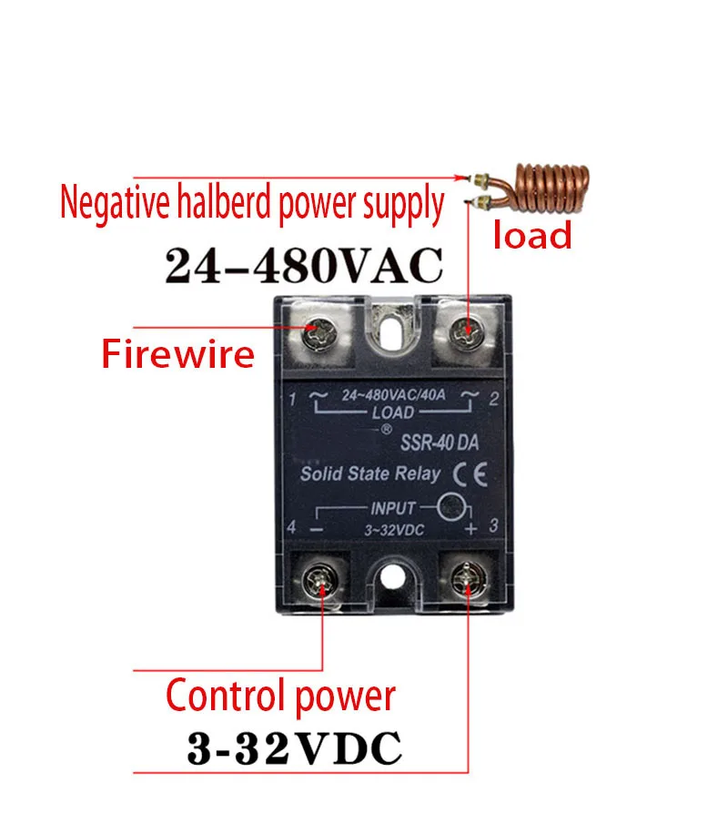 Solid state relay SSR-10/25/40/50/60/80/100A/DA-AC DC controlled AC