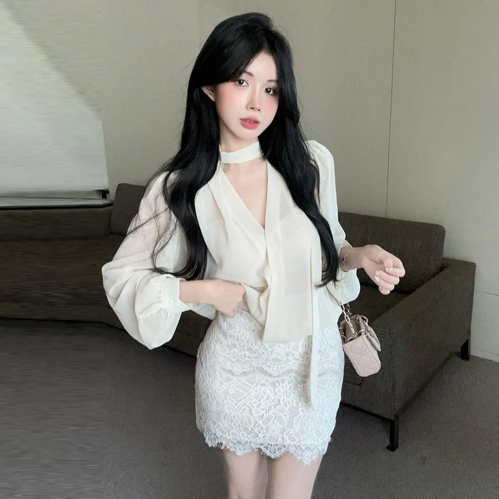 

Ele Chiffon irt with Sa + Lace f-length Skirt Set Trendy Spring 2025 Women's Casual Sportswear from China