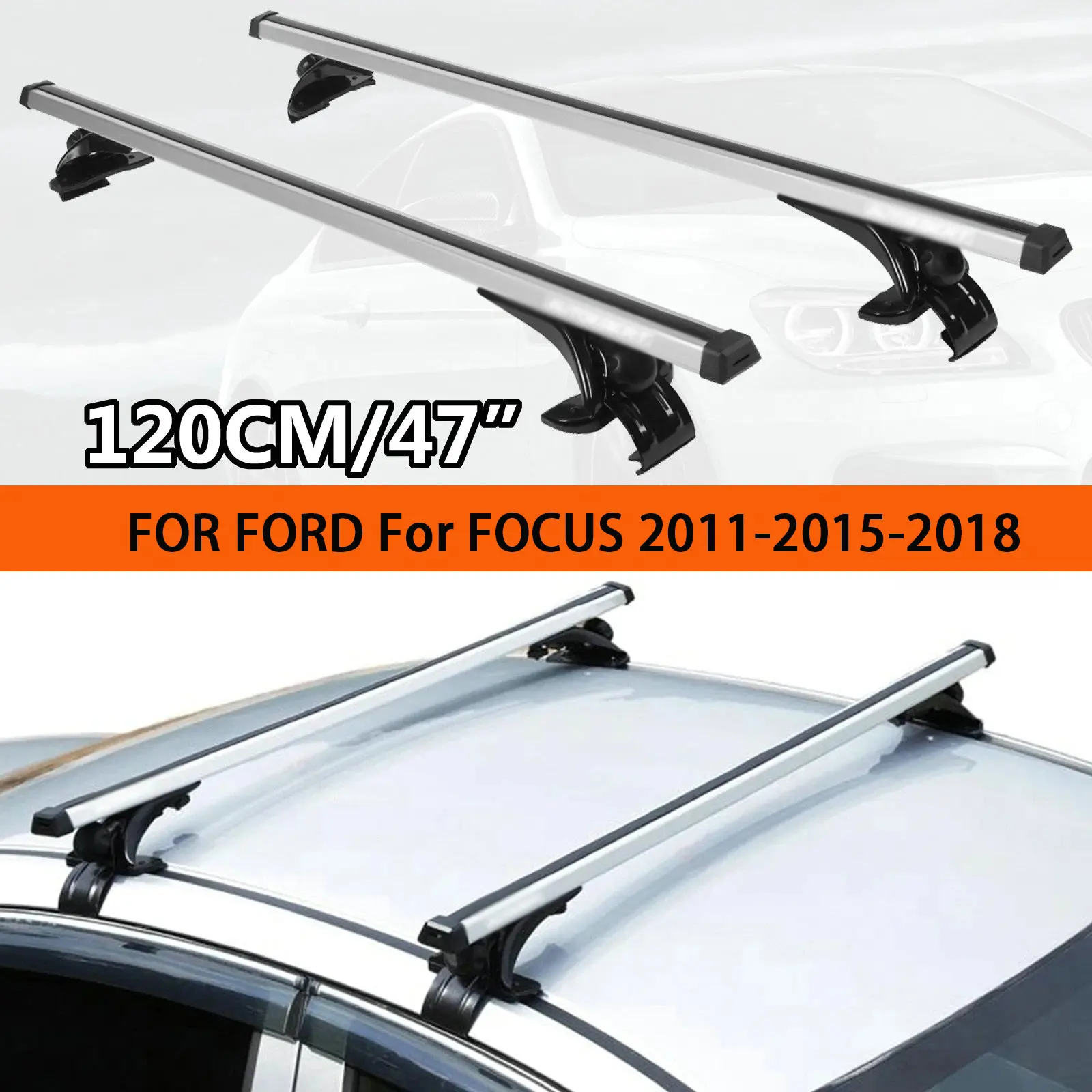 

120cm Car Top Roof Rack Cross Bar Luggage Cargo Carrier Rails Crossbar For Ford For Focus 2011-2018
