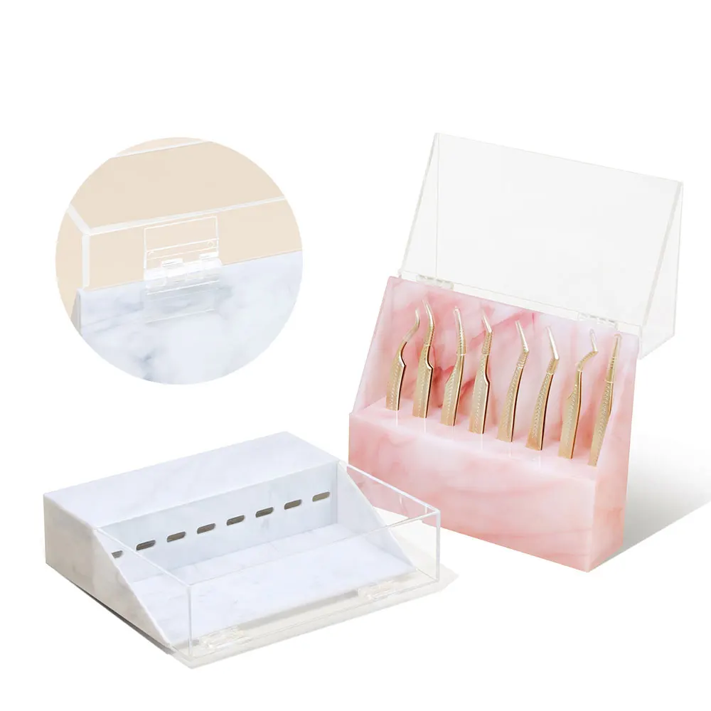 Boîte de Rangement pour Pincettes et Extensions de Cils, Présentoir Professionnel, Oreiller