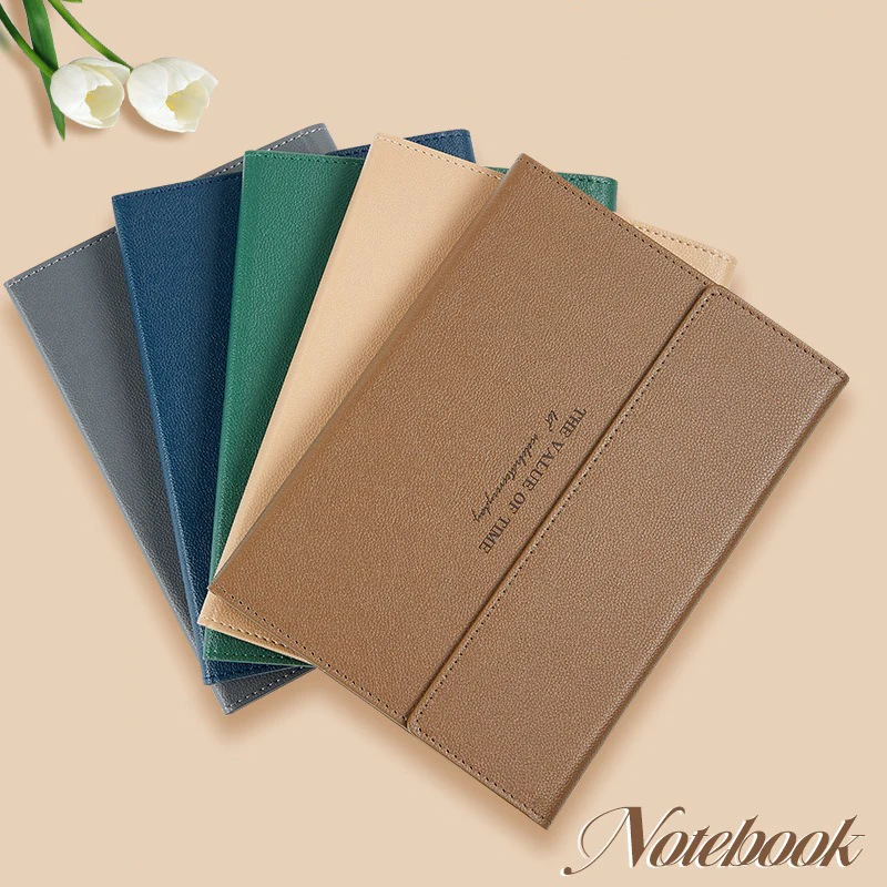 

2024 Three Fold Notebook A5 Leather Refills Ins Notebook Paper Account Diary Agenda Planner Business Notepad Office Accessories