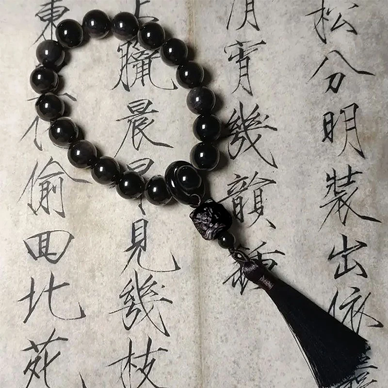 

12mm Tassel Bracelet Ancient Style Hand Twisted Beads Bead Chain Buddhist Tibetan Rosary Pendants Jewelry Gift