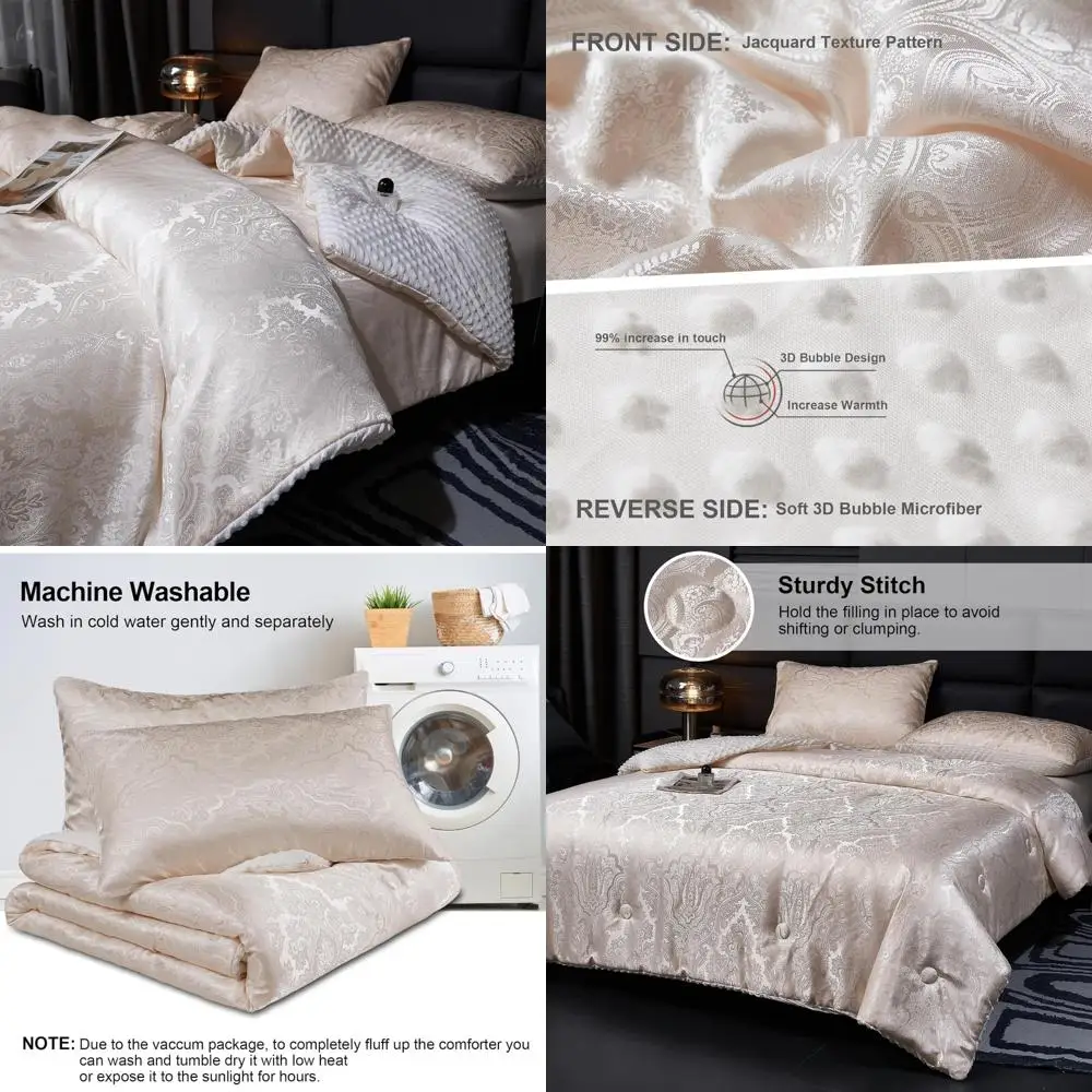 

Роскошный комплект постельного белья King с цветочным узором пейсли и двумя наволочками — всесезонное мягкое и легкое одеяло