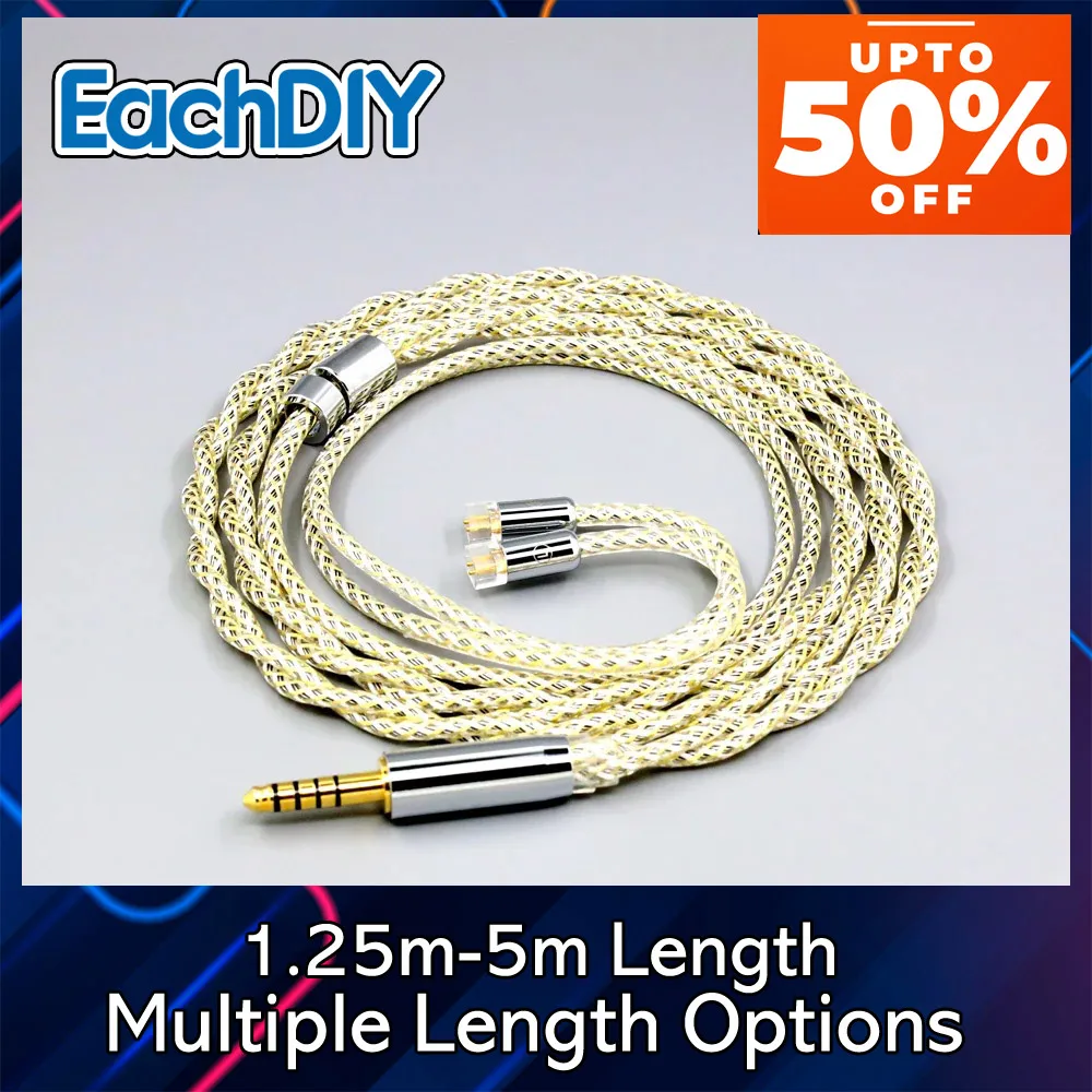 

Кабель для наушников TypeS Shielding Silver 23AWG OCC Litz для UE11 UE18 pro QDC Gemini Gemini-S Anole V3-C V3-S V6-C 0.78mm 8942
