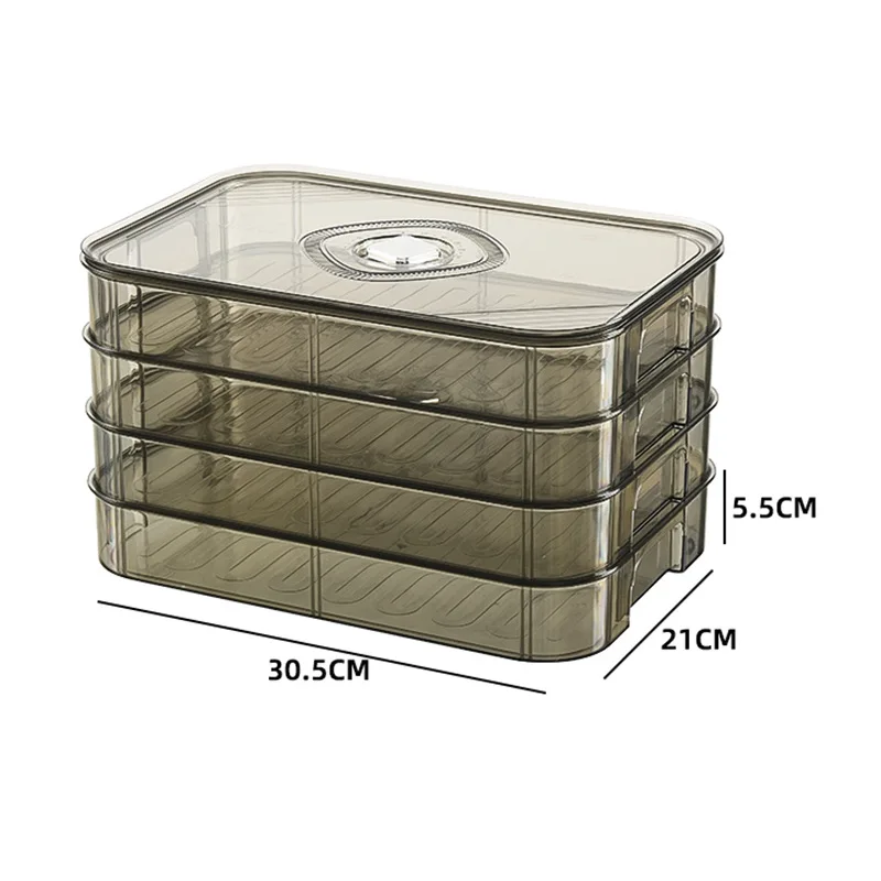 

resh-keeping box, transparent anti-stick bottom fresh-locked dumpling box, food-grade refrigerator, fresh-keeping storage box