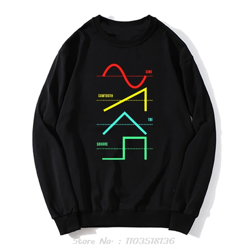 Vintage Analog Synthesizer Techno Waveform Synth Nerd Hoodie Graphic Streetwear Birthday Gifts Sweatshirt Clothing Pullover