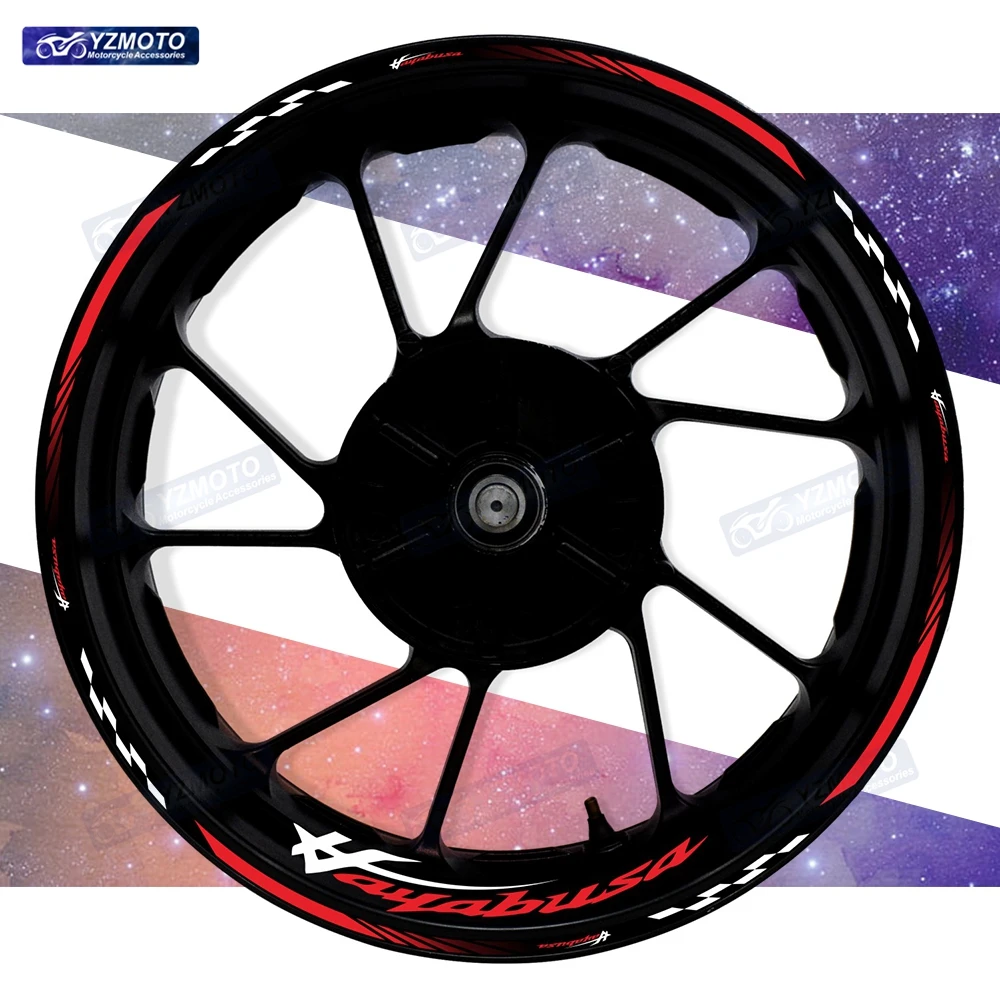 For GSF650 GSF 650 Motorcycle 17 Inch Front And Rear Wheel Stripe Decorative Sticker Wheel Tape Decal Reflective Rim Stickers
