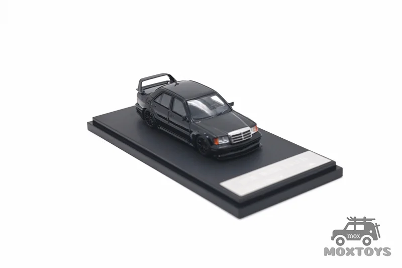 HKM 1:64 190E W201 2.5-16 Evo II Restmod Gloss Black Limited999 Diecast نموذج سيارة هدية