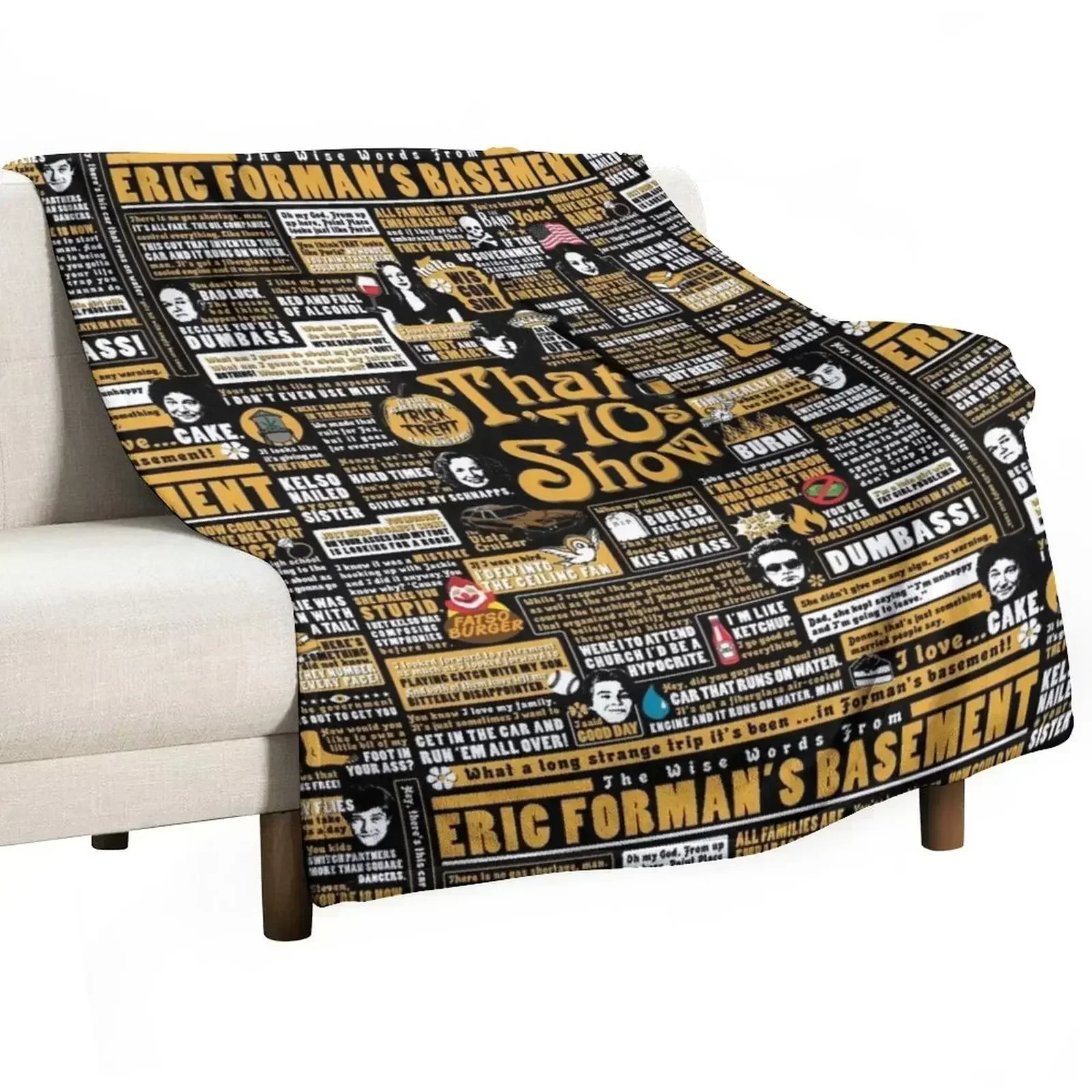 

The Wise Words From Eric Forman's Basement Throw Blanket Personalized Gift Beach Camping Bed Blankets