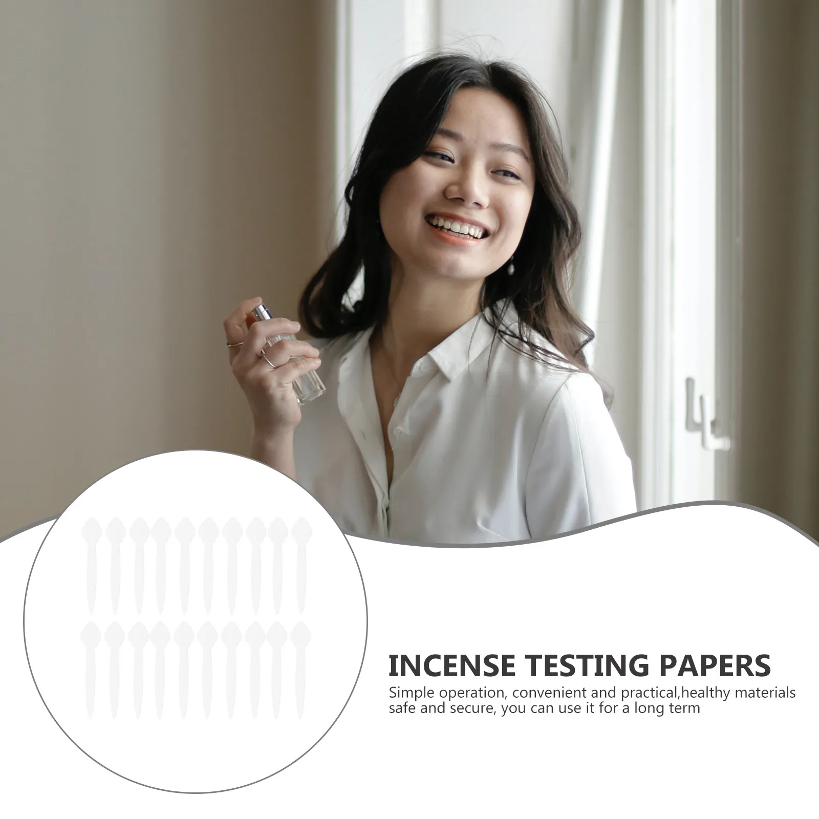 

100Pcs White Test Strips Unmarked Perfume Testing Paper Aromatherapy Oil Scent Tester Scent Test Strips