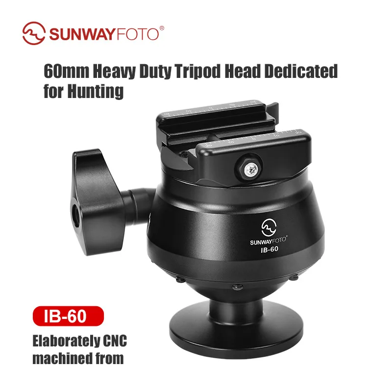 

SUNWAYFOTO IB-60 Inverted Ball Head for Hunting Tripod,Load 55lb(25KG)