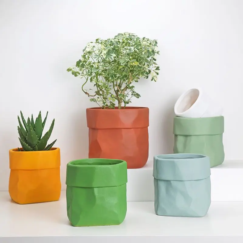 Irregular Shape of Cuff Flower Pot Pen Holder Silicone Mold Gypsum form Scented Stone Ornaments Homemade Handicraft