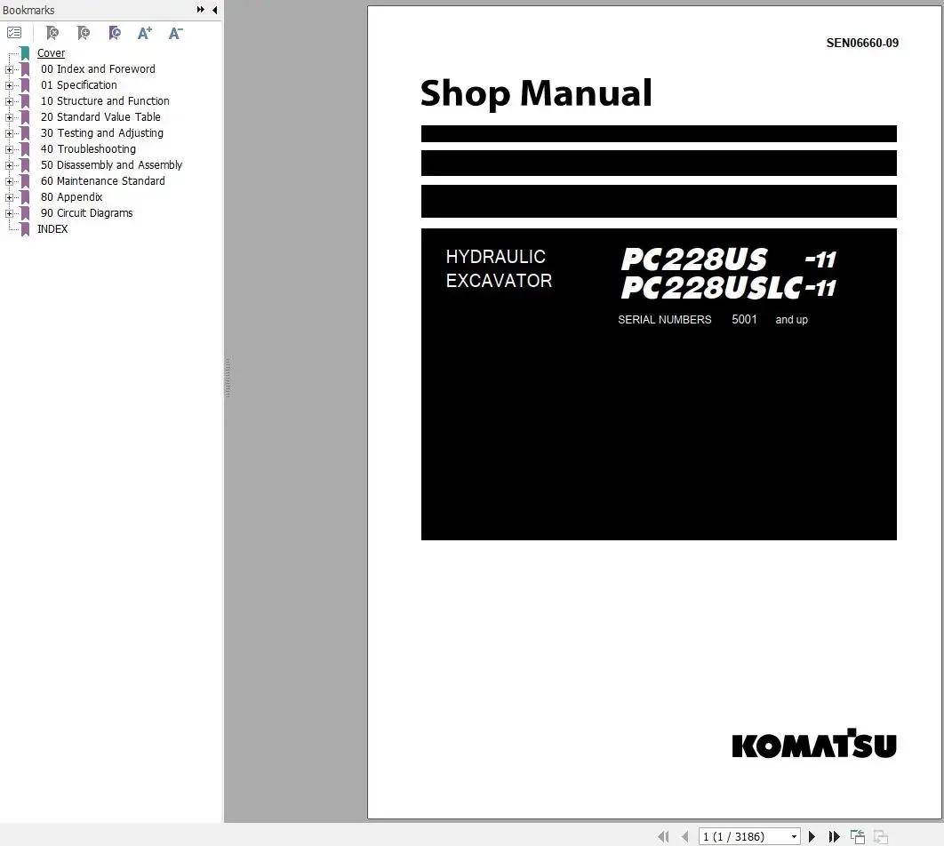 Komatsu Hydraulic Excavator Updated 2024 10.7 GB PDF Shop Manual