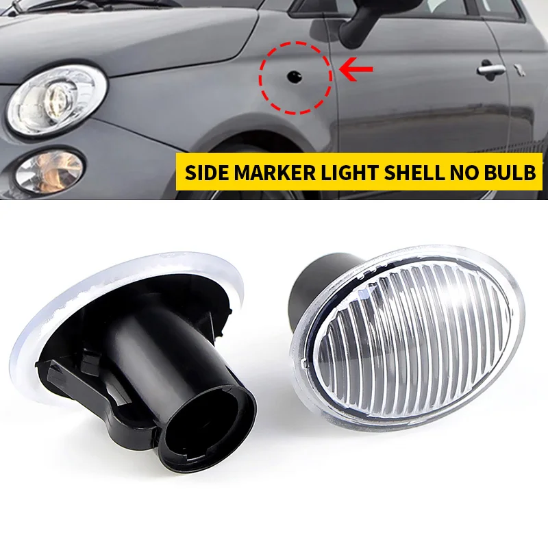 For Fiat 500 For Maserati For Ford KA 2009-2016 Lancia Lybra Ypsilon Alfa 4C  Turn Signal Side Marker Light Cover Shell No bulb