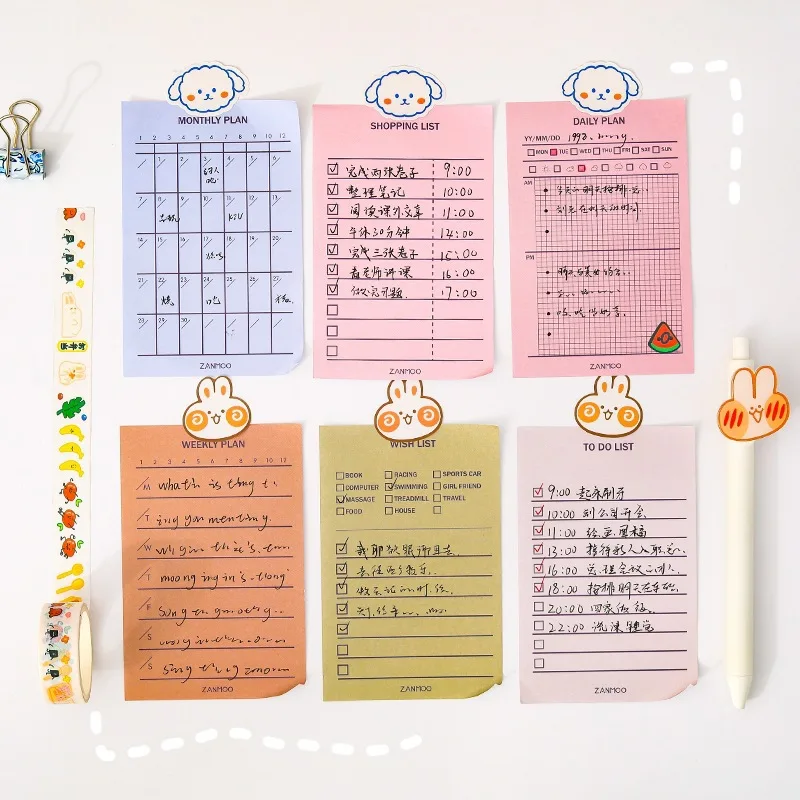50 Sheets Daily Schedule Memo Pads To Do List Weekly Planner Non-Sticky Notes Schedule Office School Supplies Stationery