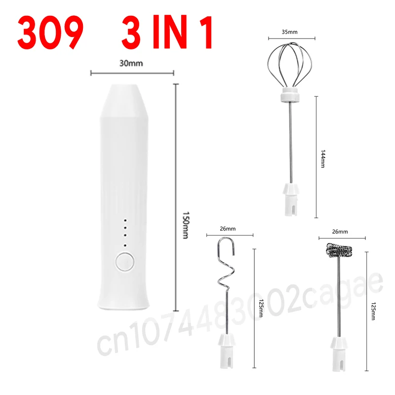 HOT Elektrische Melkopschuimer + Eiklopper Draadloos Type-C Opladen 3 Snelheden Mini Handheld Schuimmaker Koffie Garde Koken Gereedschap