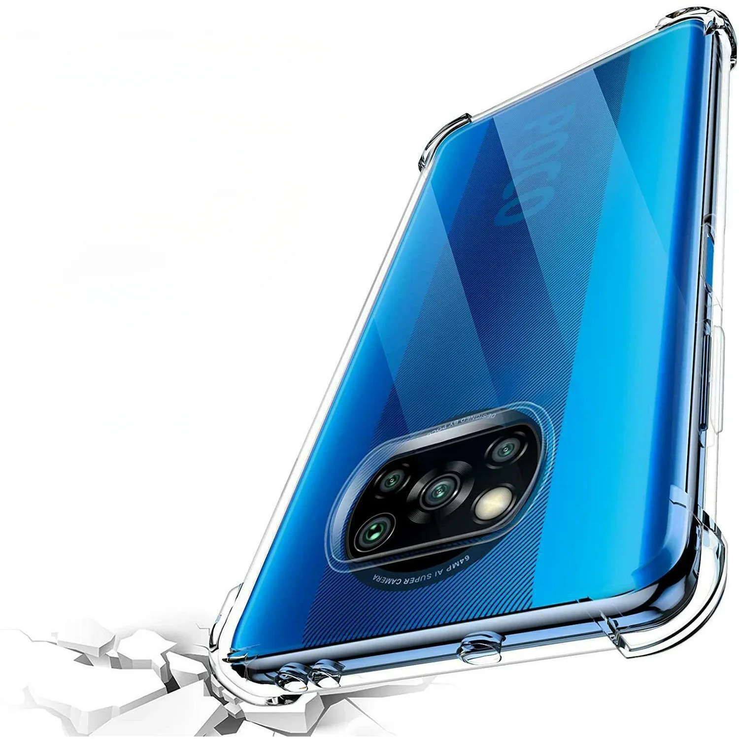 Для Redmi K50 K40 K30 K20 Pro Poco X3 NFC F3 X3 GT кристально чистый противоударный чехол-бампер прозрачный тонкий чехол из ТПУ для сотового телефона