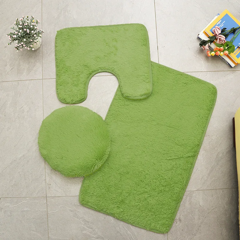 Toilet Seat Cover 3Pcs Set Bath Mat Shower Room Floor Rug Home Bathroom Anti-Slip Absorbent Doormat Bathtub Decor Carpet