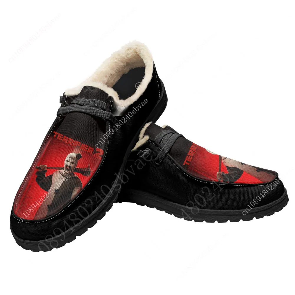 Terrifier Clown Halloween Plush Flat Shoes Breathable Outdoor Sneakers Lightweight Shoes Custom Shoes Footwear Custom Made Shoe