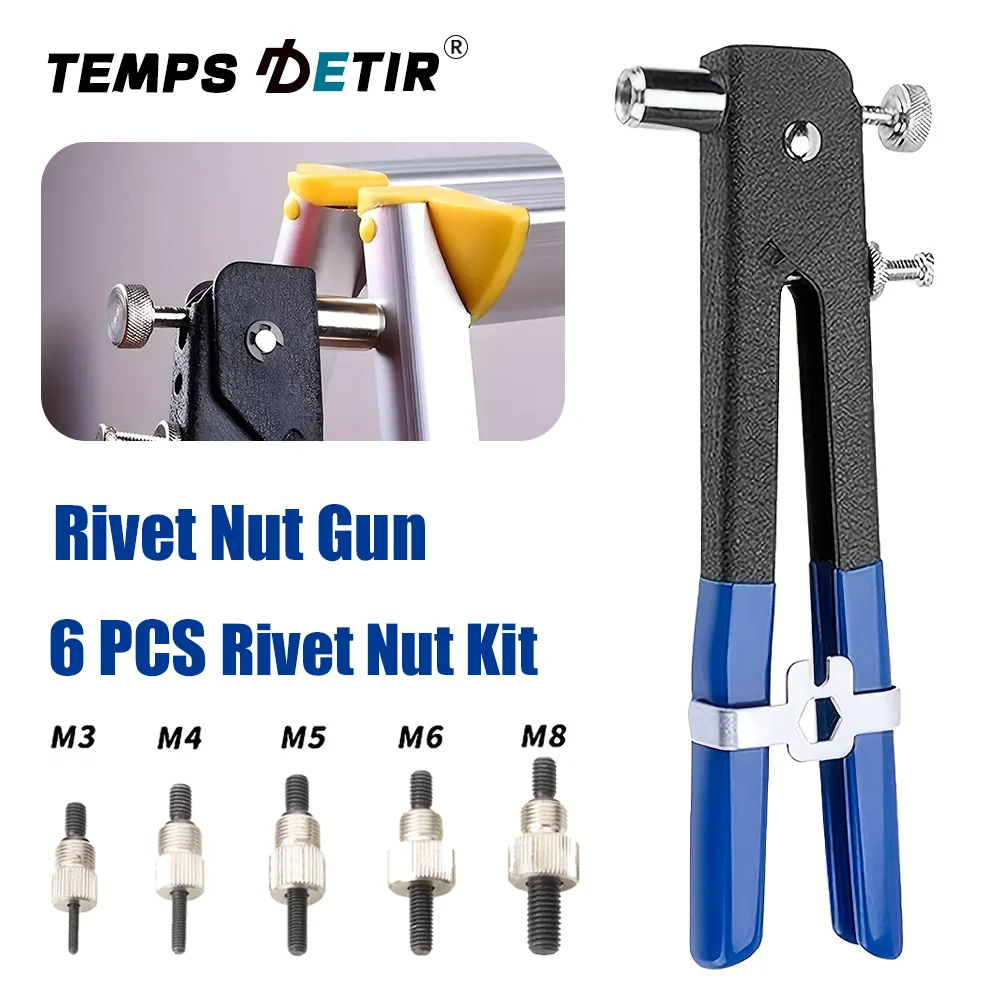 M3 M4 M5 M6 M8 Professional Rivet Nut Gun Kit, Hand Rivet Nut Gun, Home Cordless Rivet Gun, Furniture Auto Parts Riveting Tools