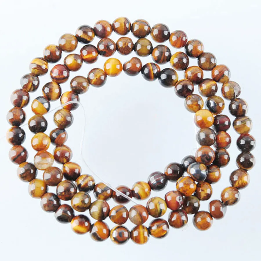 WOJIAER Natural Stone Tigers Eye Round Ball Spacer Loose Beads 4 6 8 10 12mm For Jewelry Making Fit DIY BY919