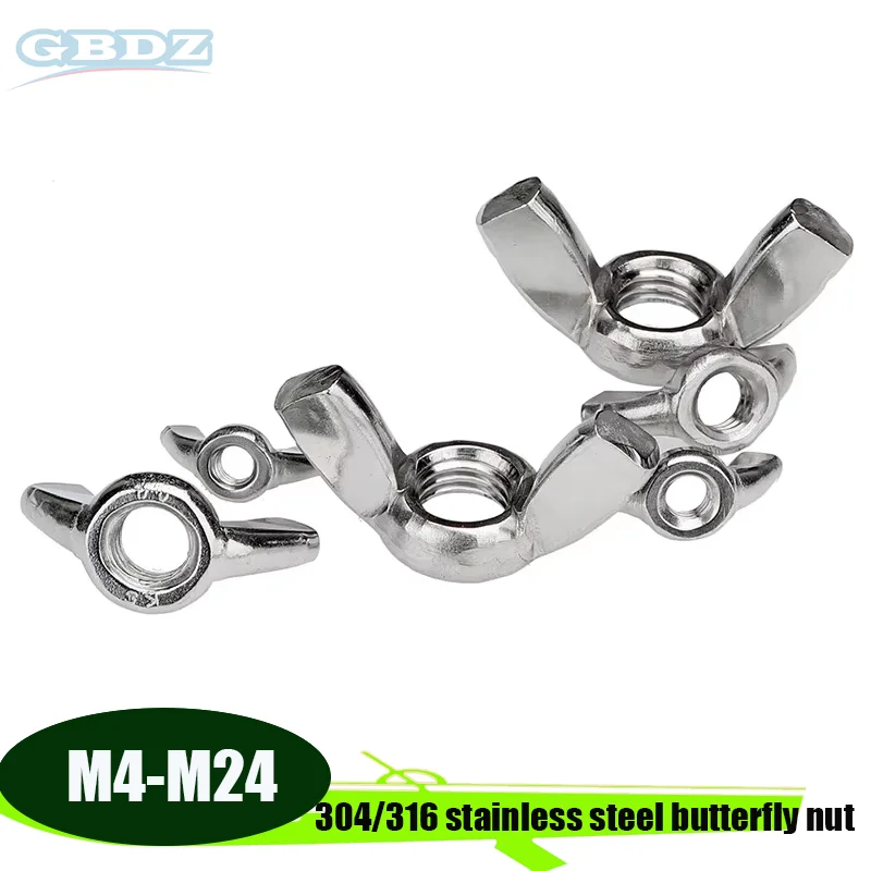 Stainless steel butterfly nut with thickened anti slip design M3-M24 multiple specifications