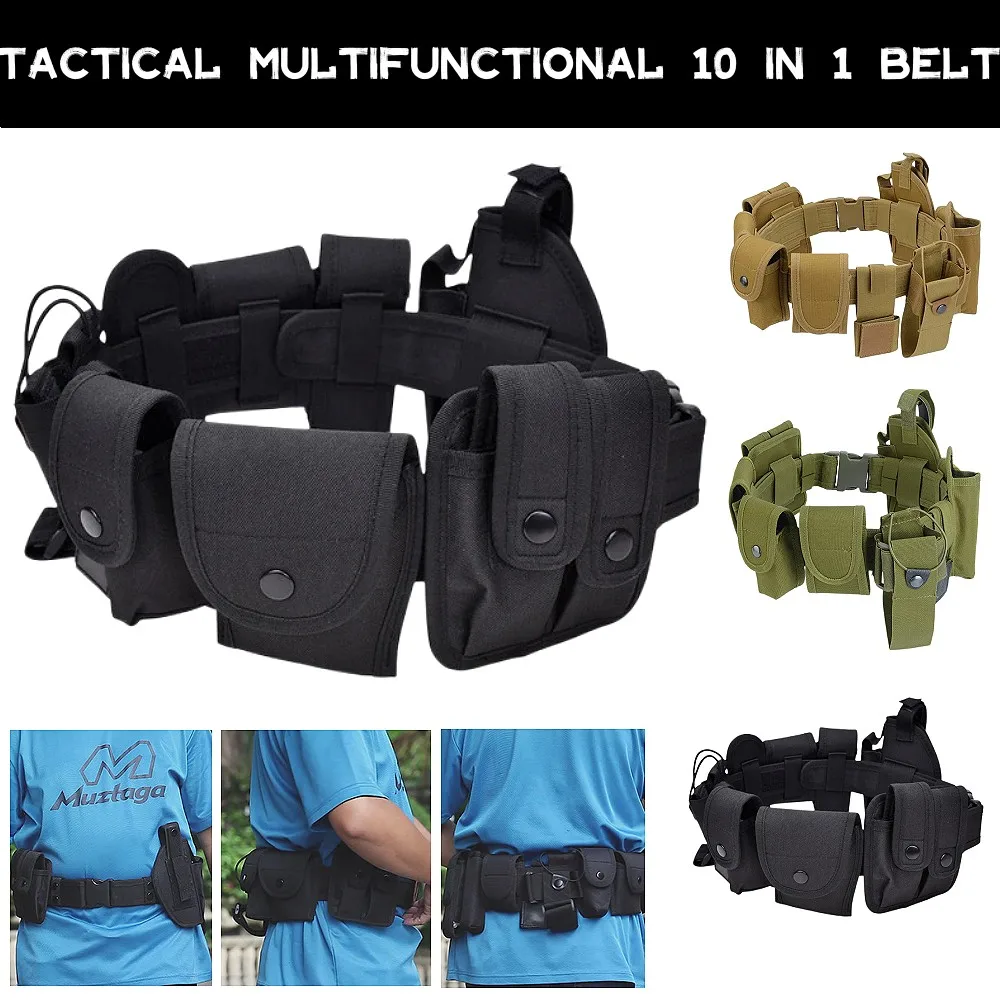 10 in 1 seat belt multifunctional tool kit outdoor hiking training belt cover