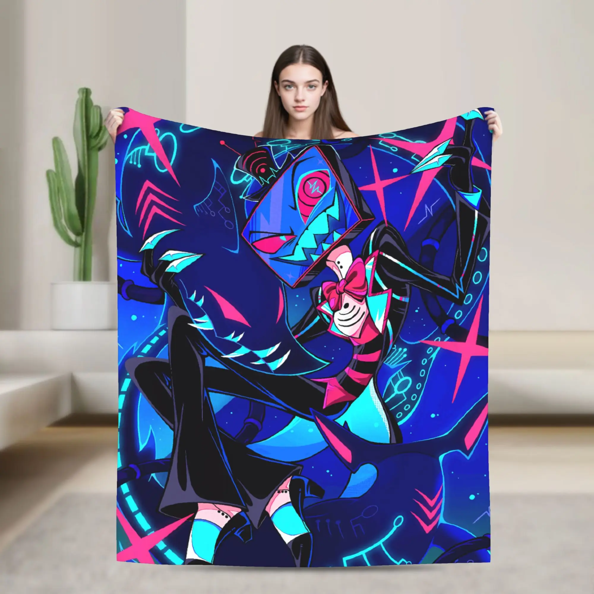 

Vox Game Character Super Warm Flannel Throw Blanket Girls Boys Decorative Bedding Bedspread Funny Cover For Couch Chair Sofa Bed