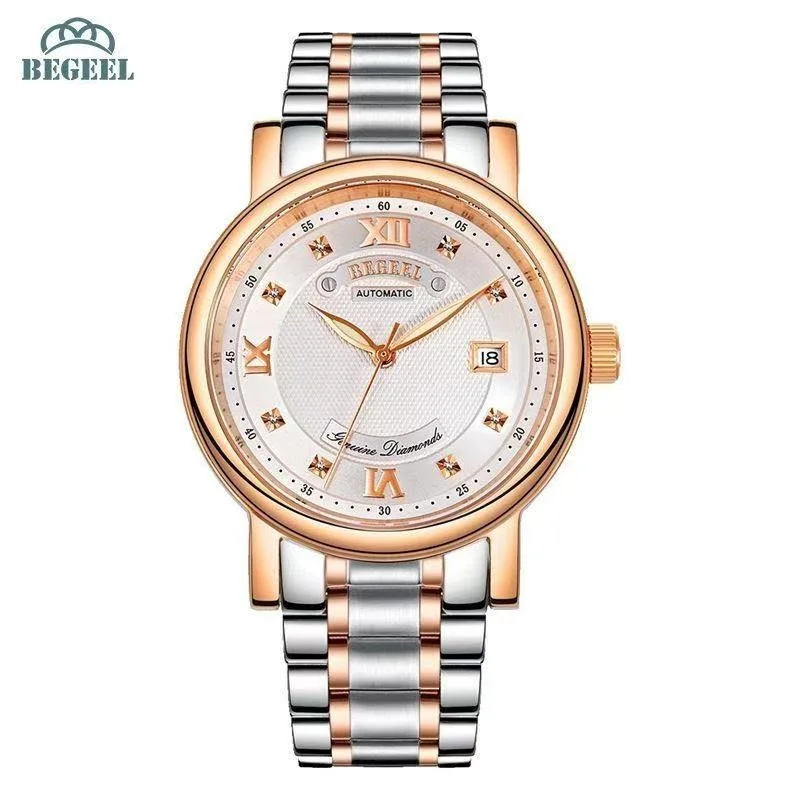 ساعة ميكانيكية كلاسيكية متعددة الوظائف للرجال من BEGEEL، ساعة ميكانيكية للرجال، ساعة ميكانيكية للرجال، تعبير للرجال، wo