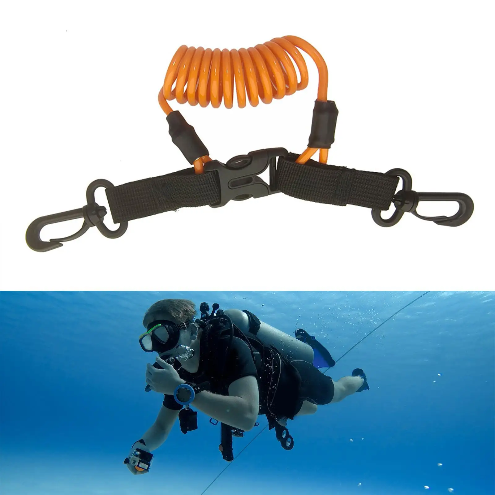 Scuba Diving Lanyard Durable Retractable Diving Camera Lanyard for Freediving Snorkeling Underwater Photography Diving Tools