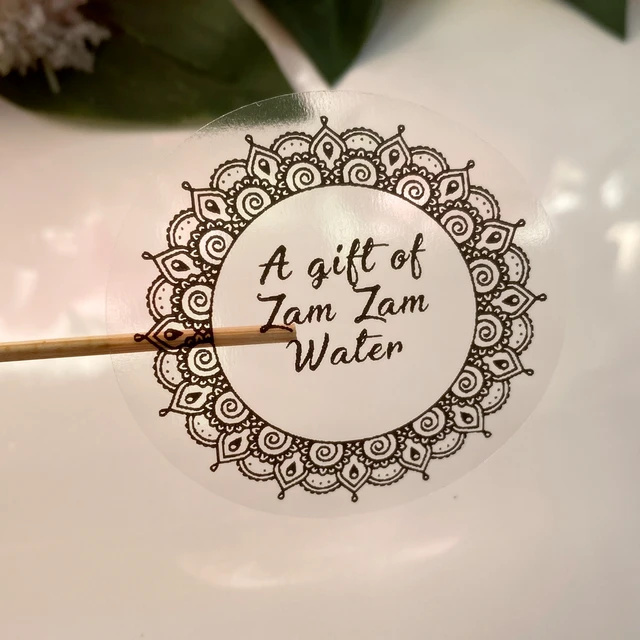 50. EID Zam Zam woda muzułmańska Islam naklejki na prezent Eid al-Adha etykieta dekoracyjna